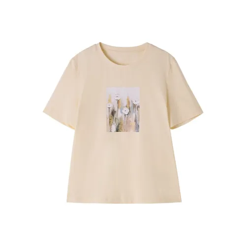 Pit T-Shirt Женская Бежевая Желтая