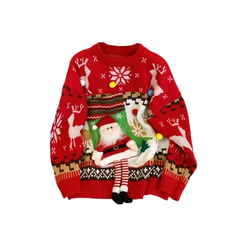 PAIN OR PLEASURE Свитер Женские Новый год Красный