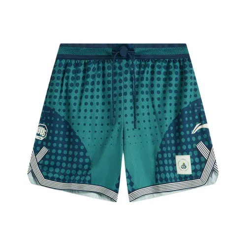 LINING Badfive Баскетбольные шорты Мужские Темно-синий Стрекоза Зеленый С принтом по всей поверхности
