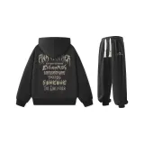 Комплект одежды (Черный свитшот + Черные штаны)