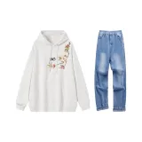 Белый + Винтажный синий