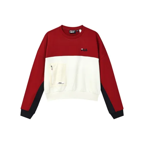 FILA Туманный Лотосовый Белый Женские Свитшоты