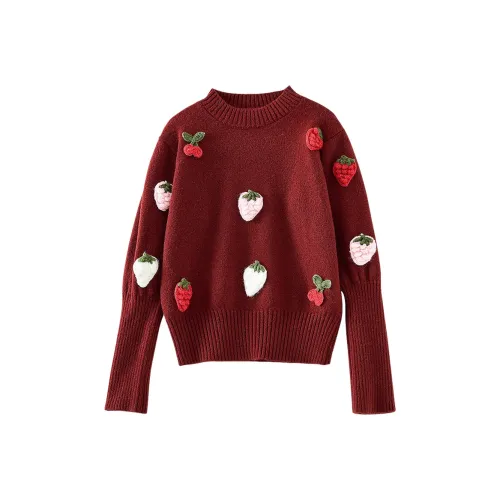 OUNIXUE Красный Женские Свитеры