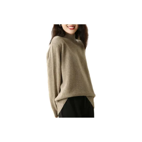 H YXIANG Свитер Женские Черный Козий Кашемир