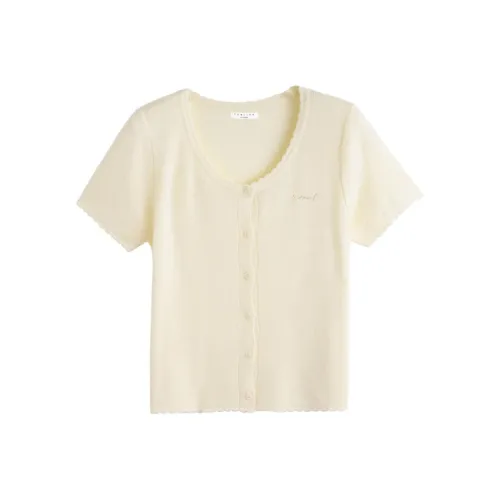 Tonlion T-рубашка Женская Светло-желтая