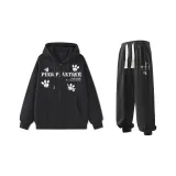 Комплект одежды (Черный свитшот + Черные спортивные штаны)