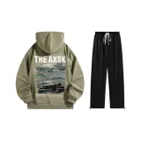 Комплект одежды (Мох зеленый топ + черные штаны)