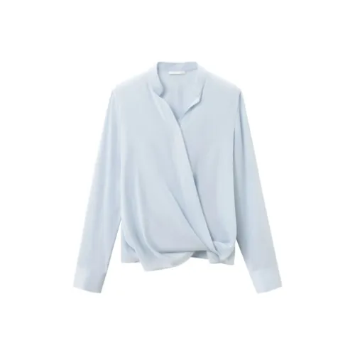 OVV Светло-синий Однотонный 14 Женские Рубашки