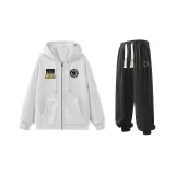 Комплект одежды (Белый свитшот + Черные спортивные штаны)