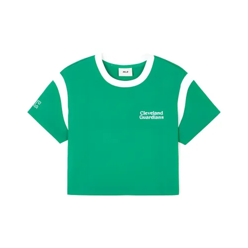 MLB Base Logo Рукав с оборванным плечом T-рубашка Женская Зеленая