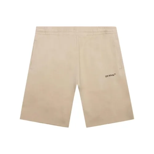 OFF Белые Повседневные Шорты Стандартный крой Мужские Бежевые