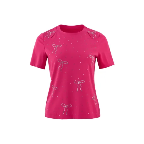 LUYOUYE Стандартная T-рубашка Женская Розово-красная