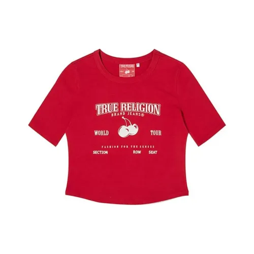 KIRSH X TRUERELIGION Коллаборация SS24 T Рубашка Женская Красная