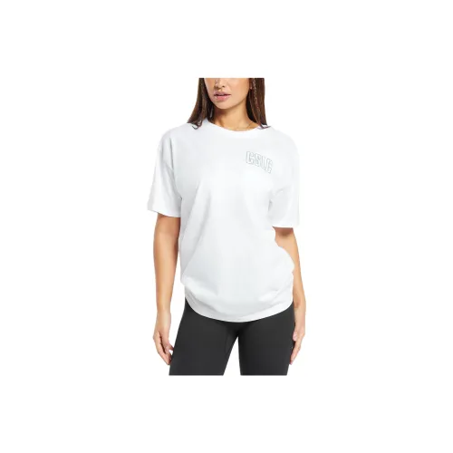 GYMSHARK OUTLINE Графический Oversized T-Рубашка T-Рубашка Женская Белая