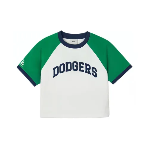 MLB Los Angeles Dodgers Реглан с короткими рукавами T-рубашка Женская Неоново-зеленый