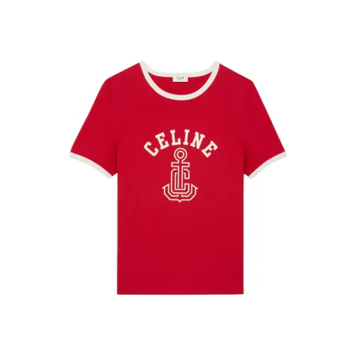 CELINE Стандартная T-рубашка Женская Красная