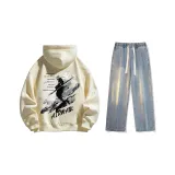 Set (Apricot (Fleece-Lined) + Vintage Blue Jeans)  
Комплект (Абрикос (с флисовой подкладкой) + винтажные синие джинсы)