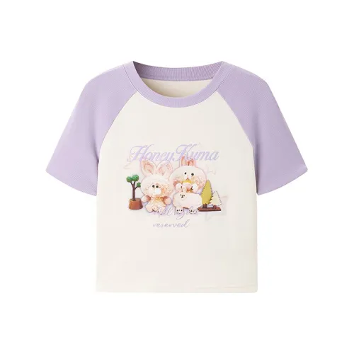 LEDIN Honey Kuma Co Branded SERIES Фиолетовый В наличии Женские T Рубашки
