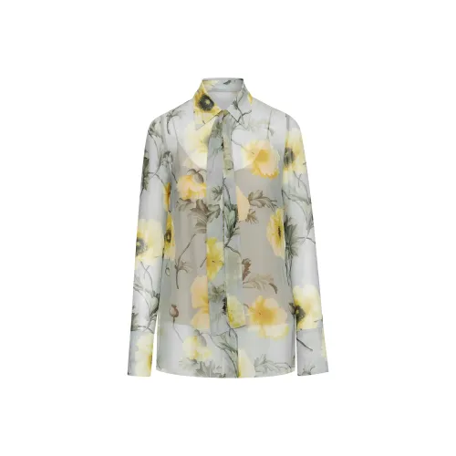 Oscar De La Renta SS24 Рубашка Женская Шалфейно-Зеленая