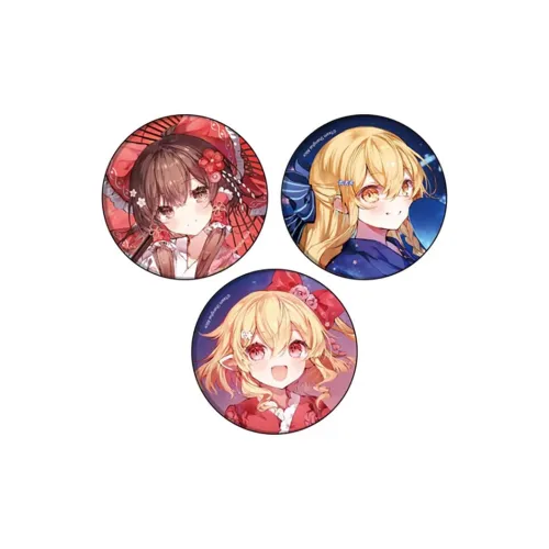 A3 Рейму Хакурей Юкари Цукумуги Eastern Project Юкатавер. Набор значков