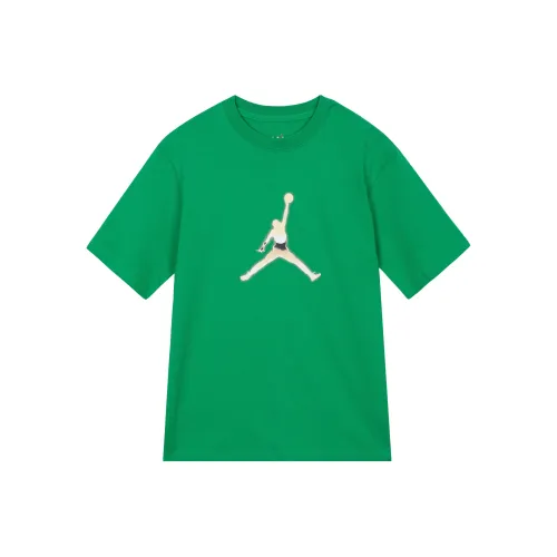 Джордан Рукав с спущенным плечом T-рубашка Женская Зеленая