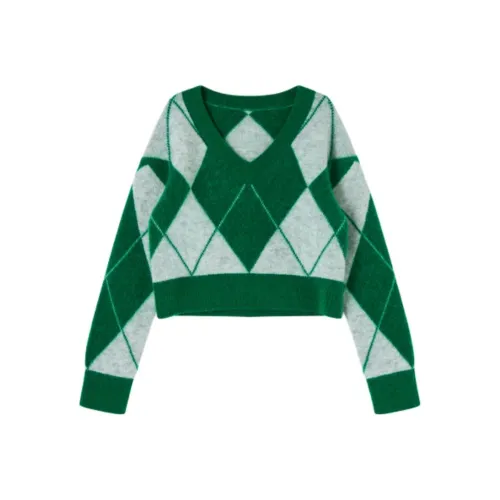 SHUXI Попугай Зеленый Женские Свитера