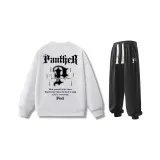 Комплект одежды (Белый свитшот + Черные штаны)