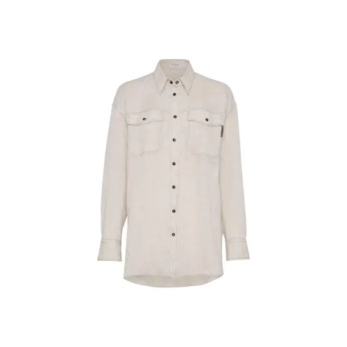 BRUNELLO CUCINELLI SS24 Рубашка Женская Светлый Бежевый