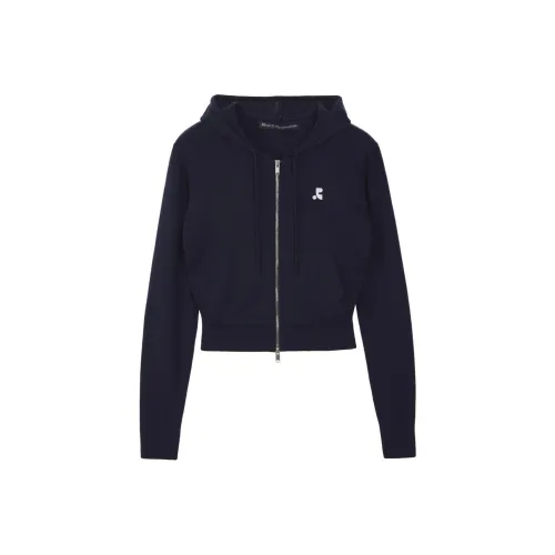 Rest Recreation KNIT Свитер с капюшоном и молнией женский темно-синий морской синий