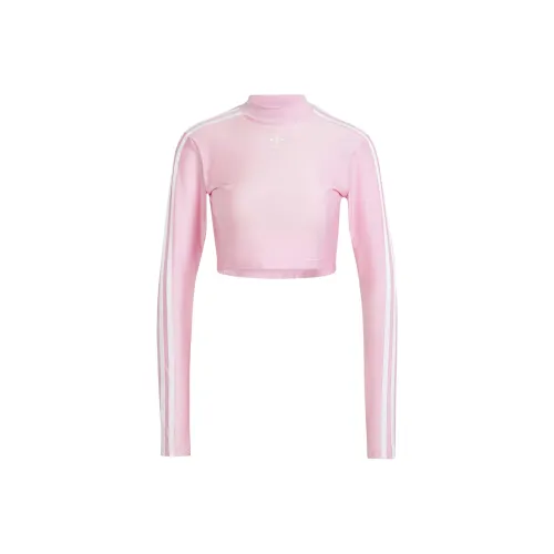 Adidas Originals Т-рубашка с оборванным плечом женская розовая