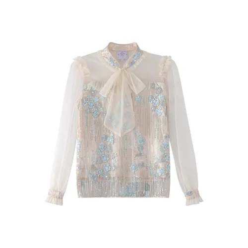 JINYE ORIENTAL Бирюзовые Женские Рубашки