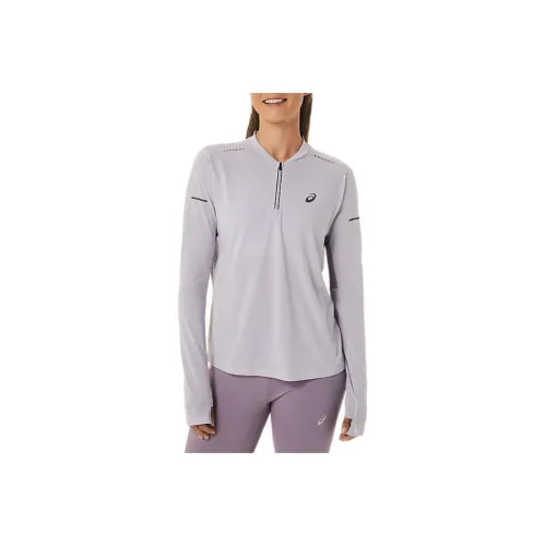 Asics Metarun 1 2 ZIP ДУГА ВЕРХ ДЛИННО-РУКАВЫЙ ТРУСЫ ЖЕНСКИЙ СЕРЫЙ