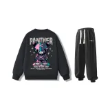 Комплект одежды (Черный свитшот + Черные штаны)