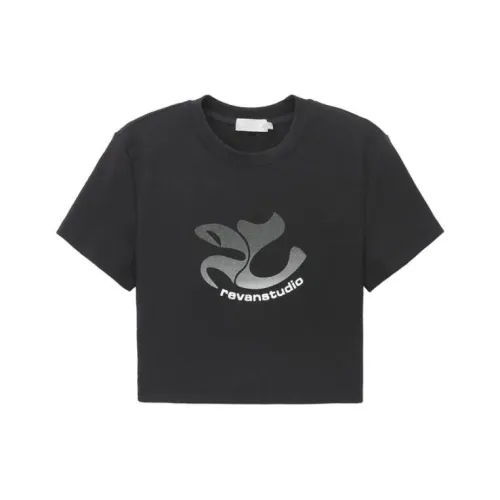 RE'VAN Стандартная T-рубашка Женская Черная