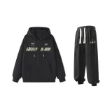 Комплект одежды (Черный свитшот + Черные спортивные штаны)