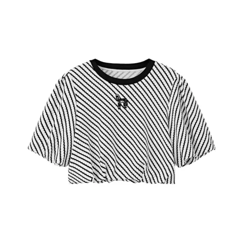 Pit T-Shirt Женская Черно-Белая Полосатая