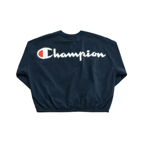 Champion Круглый вырез Стандартный Свитшот Женский Темно-синий