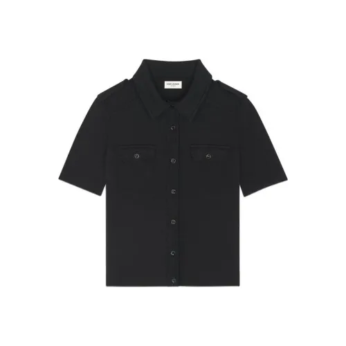 SAINT LAURENT SS22 Поло Женское Черное