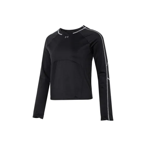 Under Armour Рукав реглан T-рубашка Женская Черная