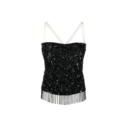 Marine Serre Черные Женские Камисоли