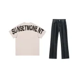 Абрикосовый топ+черные брюки