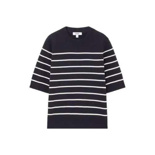 COS T-Рубашка Женская Темно-Синяя Полосы