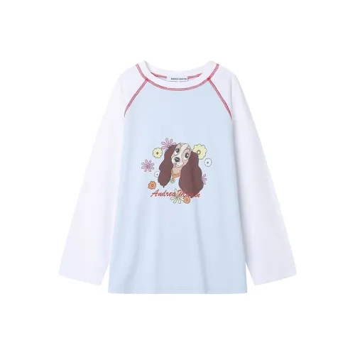 ANDREA MARTIN Реглан-рукав Т-рубашка Женская Синяя