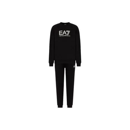EMPORIO ARMANI EA7 SS24 Свитшот Комплект Мужской Черный