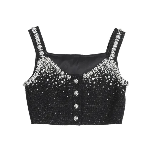 TCH Черный с серебристым логотипом Женские Камисоли