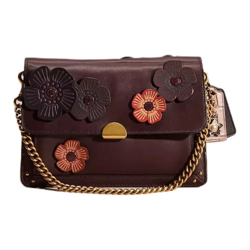 COACH DREAMER Хромированная дубленая кожа Сумка через плечо Маленькая Женская Бычья кровь