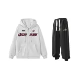 Комплект одежды (Белый свитшот + Черные спортивные штаны)