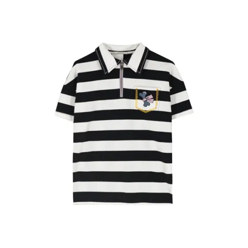 Cubic Черно-белые полосы Женские Поло