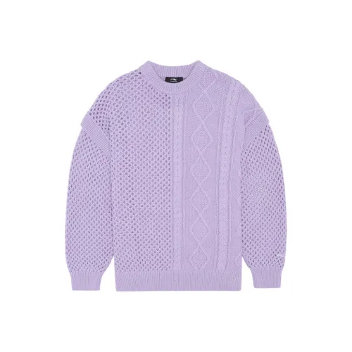 LI NING 1990 Classic Collection Веро-розовый фиолетовый Женские Свитеры