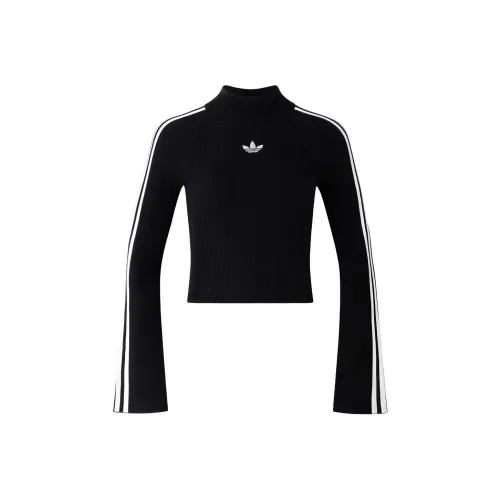 Adidas Originals Premium KNIT Водолазка Топ Свитер Женский Черный